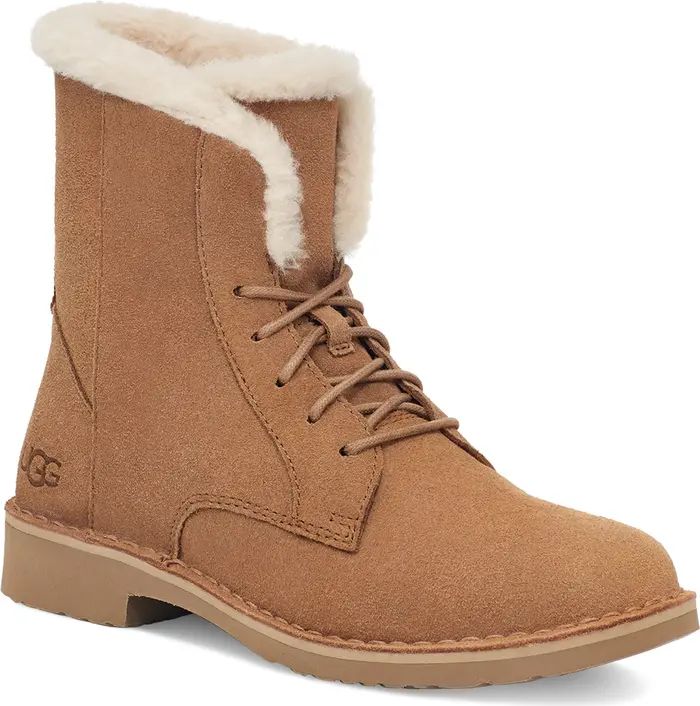 UGG Quincy UGGplush Faux Shearling Lined Combat Boot (Women) | Nordstrom Rack