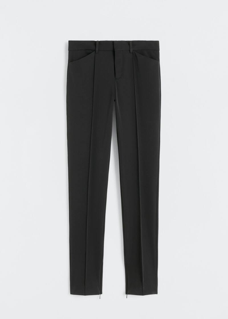 Zipped hem trousers -  Women | Mango United Kingdom | MANGO (UK)