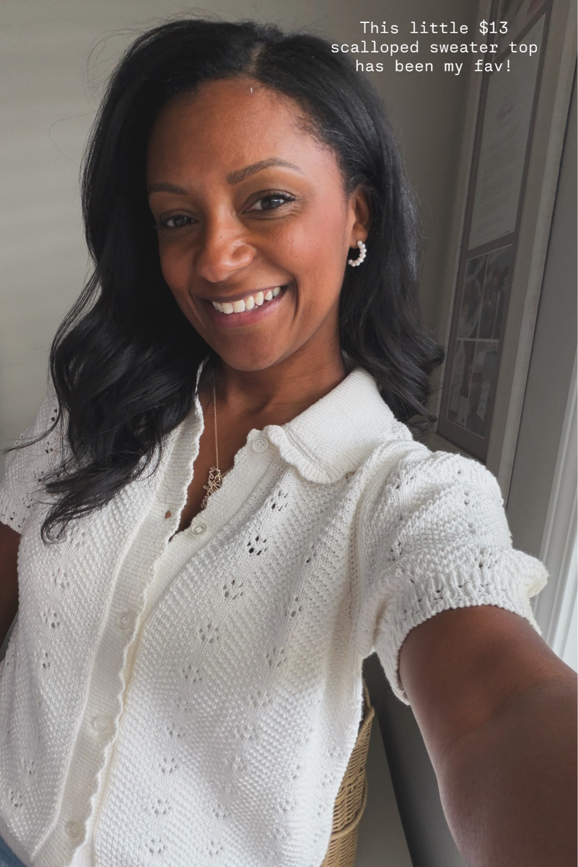This little $13 scalloped sweater top has been my fav! Can be dressed up or worn causal