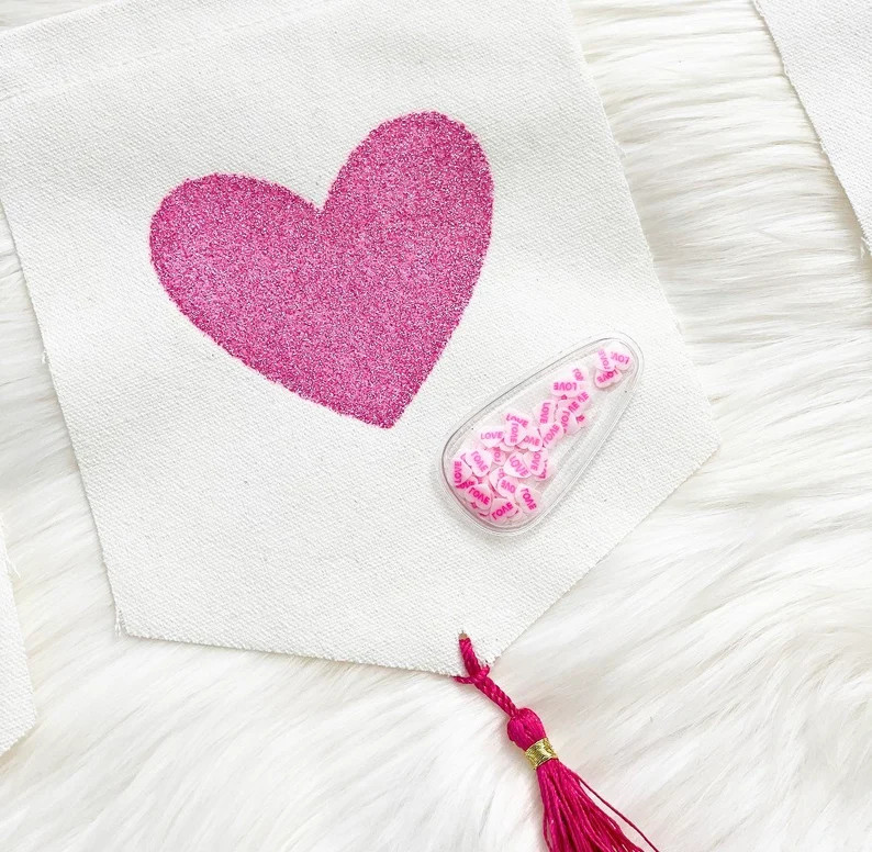 Teardrop Heart Confetti Shaker Hair Clip - Valentine's Day Hair Clip - Valentine's Day Gift for G... | Etsy (US)