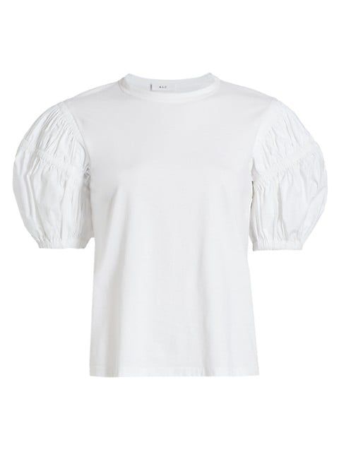 Kora Pleated Puff-Sleeve T-Shirt | Saks Fifth Avenue