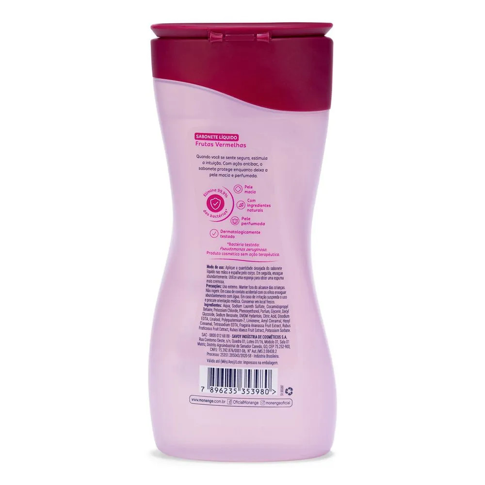 Sabonete Líquido Monange Frutas Vermelhas 240ml - Lojas REDE: A Maior Rede de Cosméticos do Bra... | LOJAS REDE (BR)