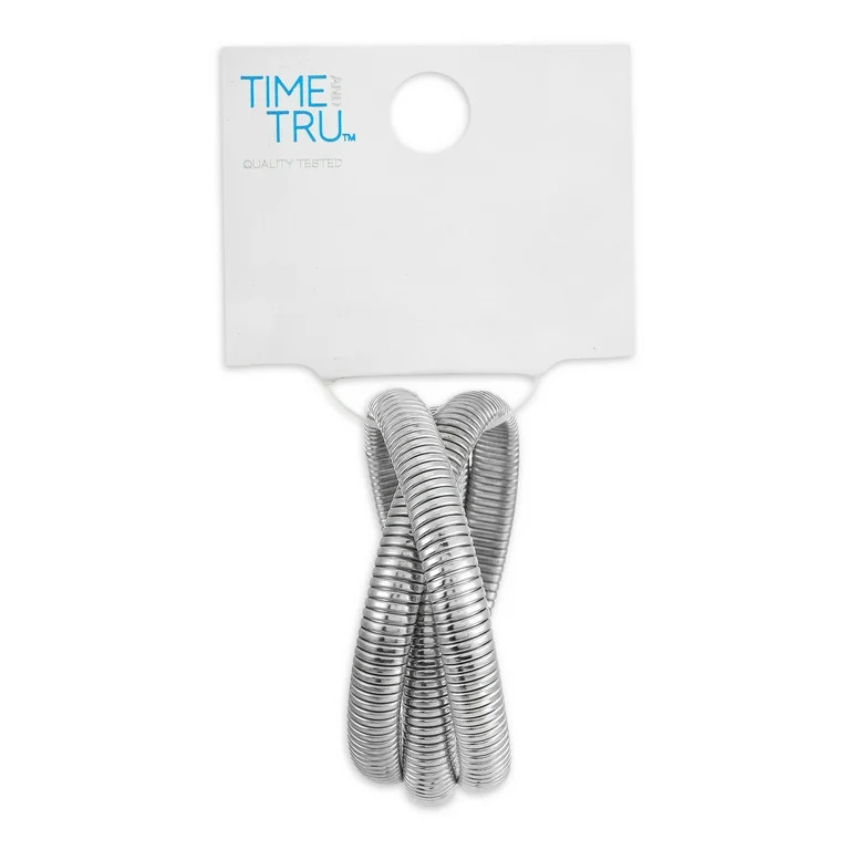 Time and Tru Women's Layered Bangle Bracelet, Silver-Tone, 1 Piece | Walmart (US)