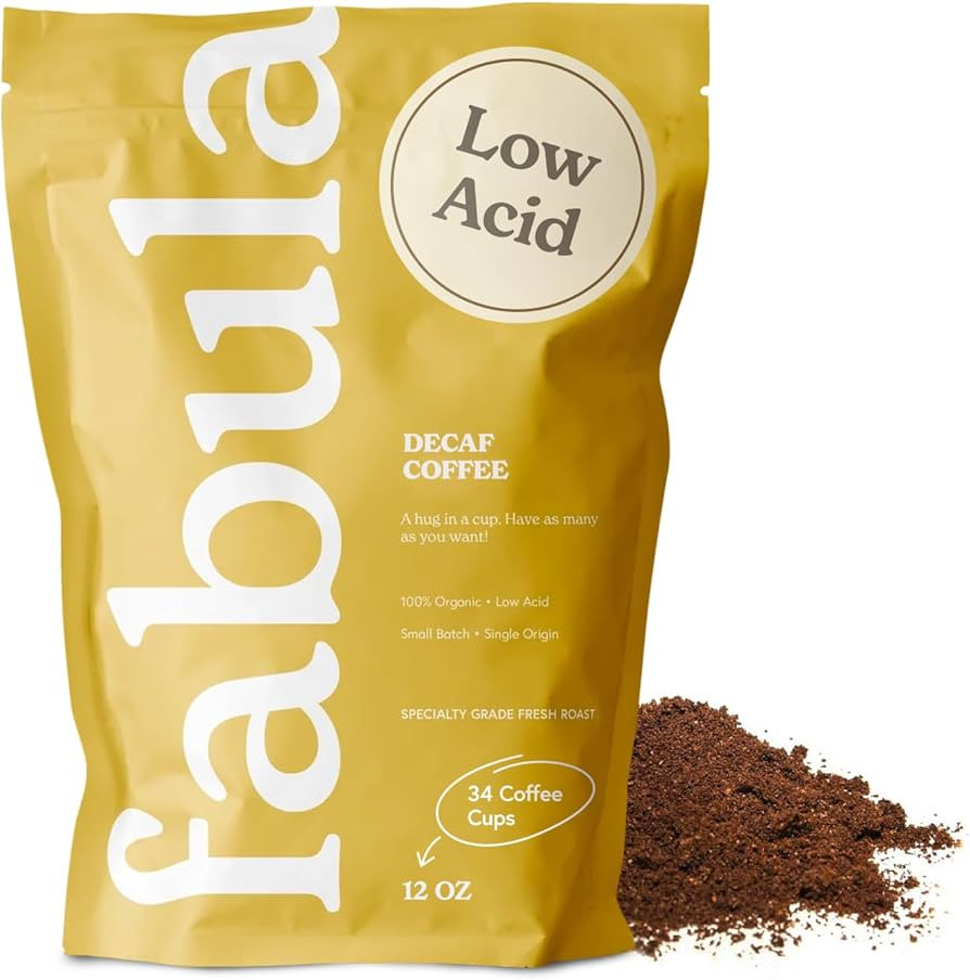 Fabula Low Acid Decaf Coffee Ground, USDA Organic Coffee Grounded Medium Roast, Swiss Water Decaf... | Amazon (US)