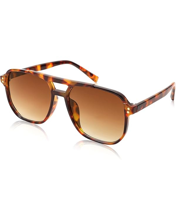 FEISEDY Retro Square Aviator Sunglasses Women Men 70s Vintage Trendy Plastic Frame Sun Glasses B2... | Amazon (US)