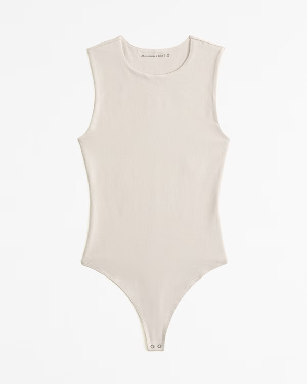 Cotton Seamless Fabric Crew Tank Bodysuit | Abercrombie & Fitch (US)
