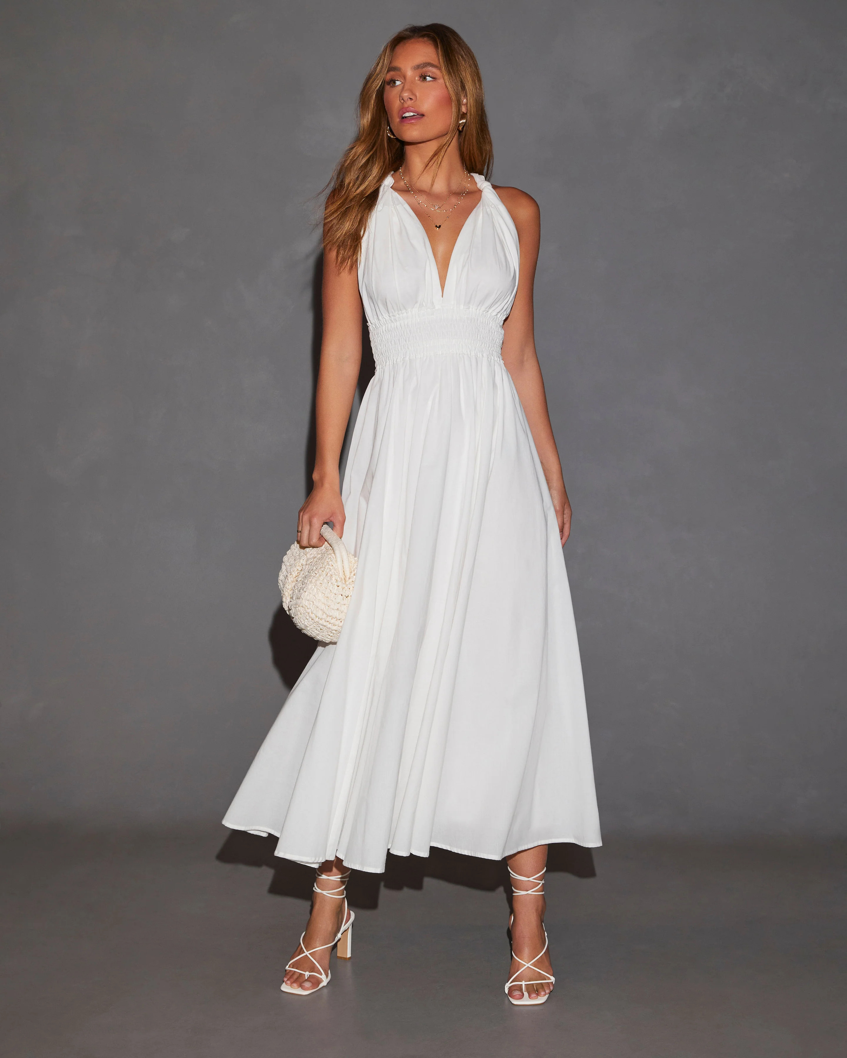 Paradise Dream Cotton V-Neck Maxi Dress | VICI