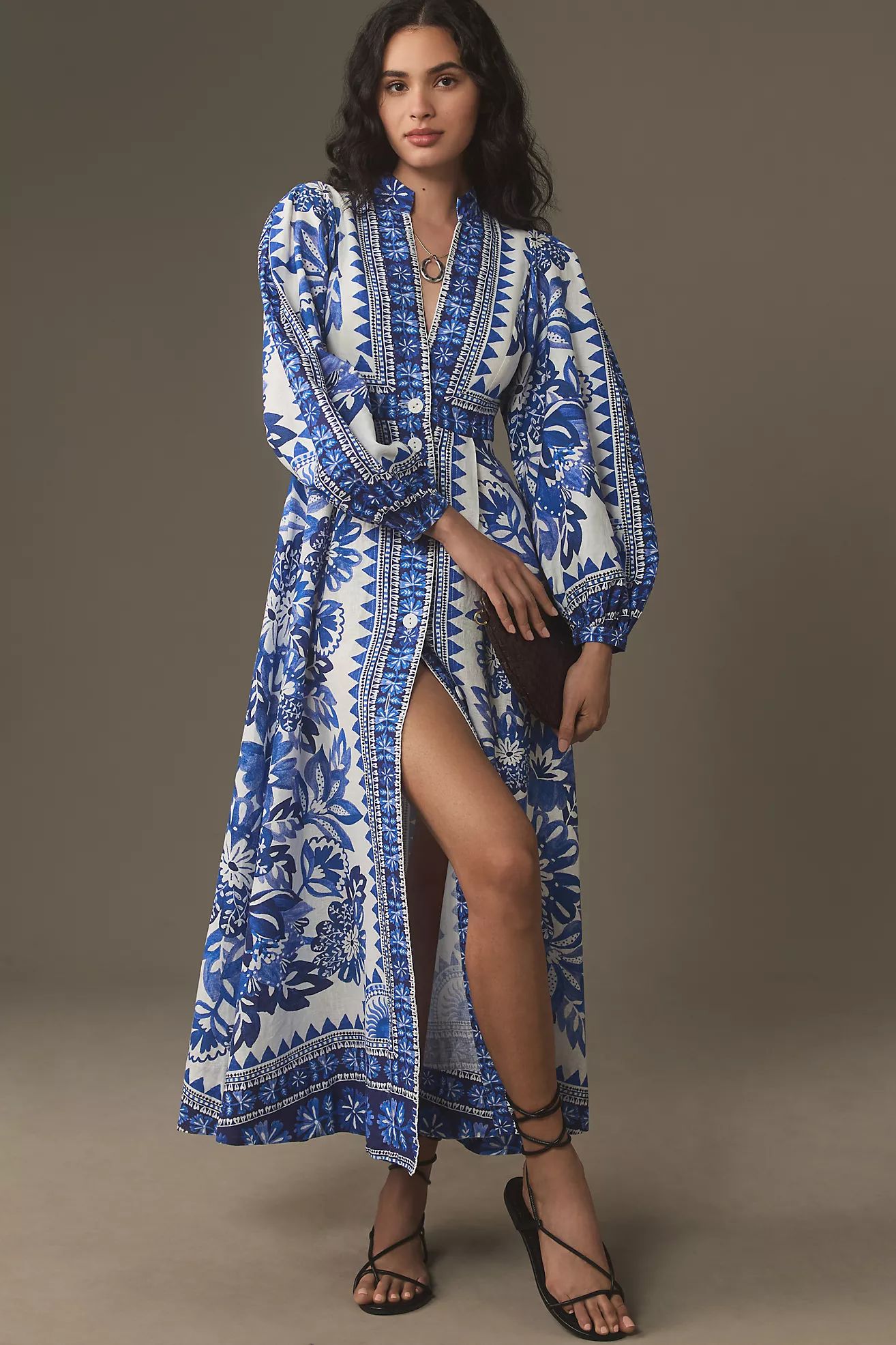Farm Rio Tapestry Linen Maxi Dress | Anthropologie (US)