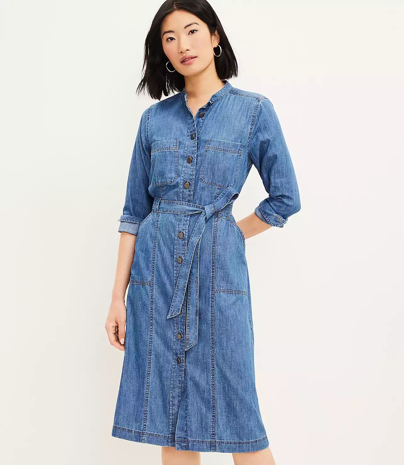 Chambray Shirtdress | LOFT