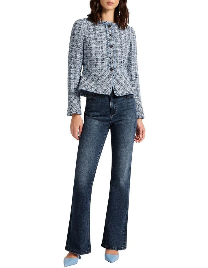 Tweed You Close Jacket in Blue | Myer