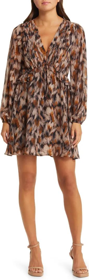 Rami Long Sleeve Chiffon Minidress | Nordstrom