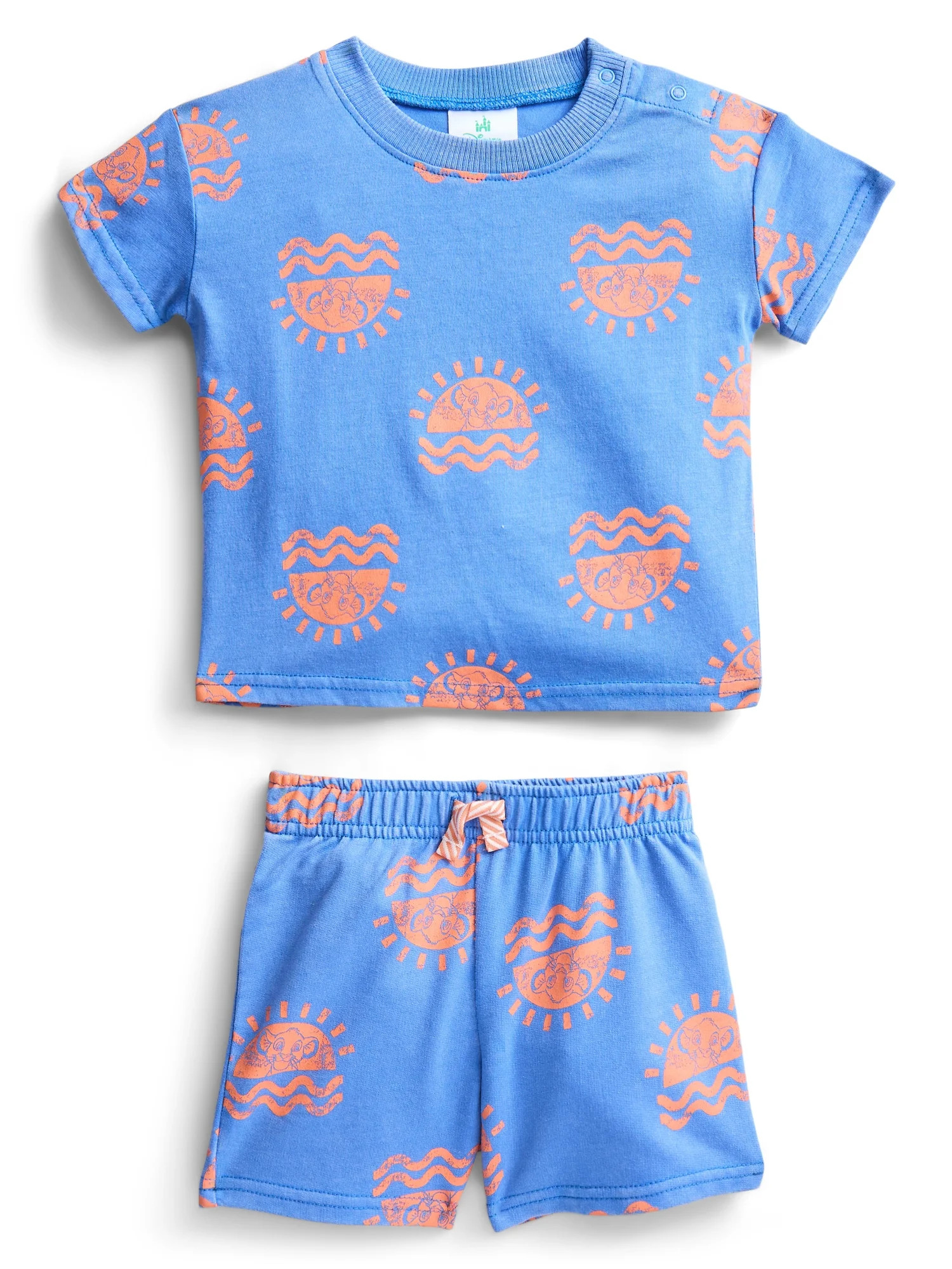 The Lion King Baby Boys Allover Print Short Sleeve Tee and Shorts Set, 2-Piece, Sizes 0/3M-24M - ... | Walmart (US)