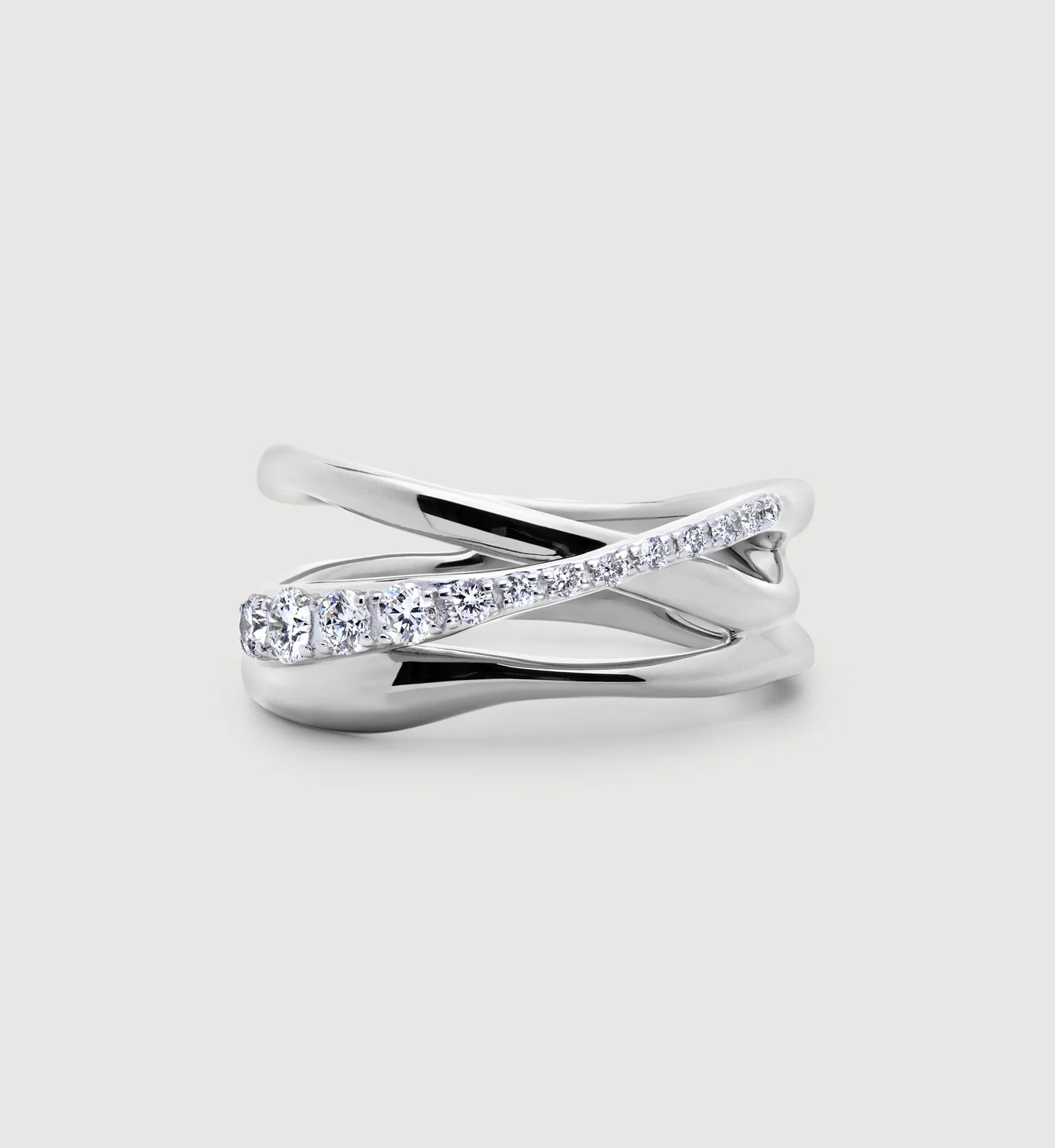 Nura Pavé Diamond Crossover Ring | Monica Vinader (Global)