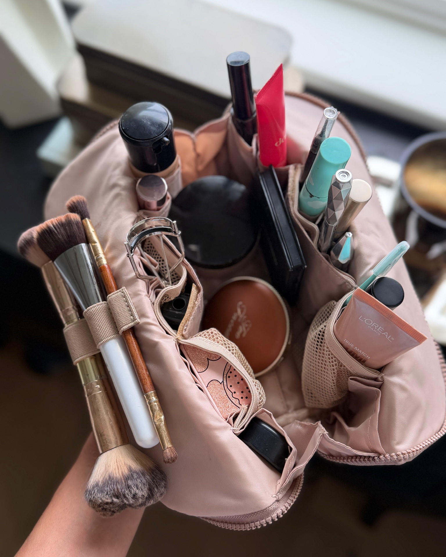 I grabbed this makeup bag a few weeks ago from Amazon and it’s amazing! I have already brought it on vacation with me. This is the medium size and it holds everything I need! 

#LTKBeauty #LTKTravel