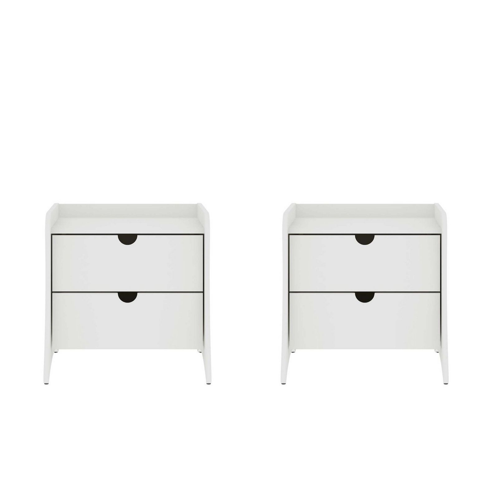 MANHATTAN COMFORT Coney Mid-Century Modern 2-Drawer Nightstand 2-piece Set, White | Kohl's