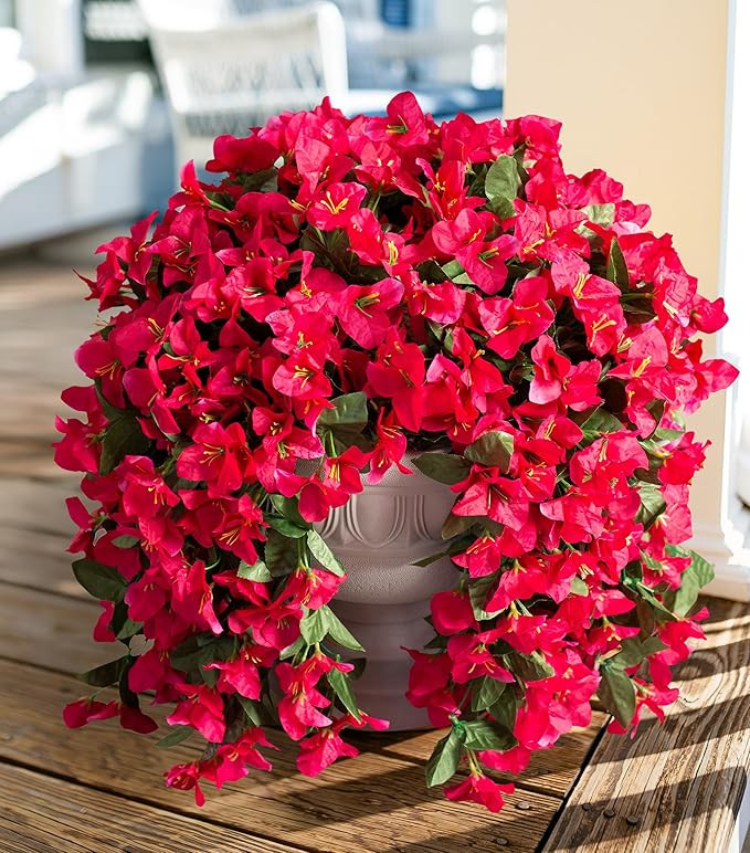 Faux Bougainvillea Artificial Flowers Plants for Outdoors Outside Decoration, 2 PCS Fake Flowers ... | Amazon (US)