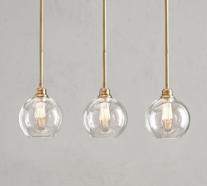 Custom 3-Light Pendant with Glass Globe Shade | Pottery Barn (US)