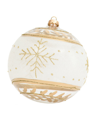 Handcrafted In Poland Oversized Glass Ornament  With Snowflake Pattern | TJ Maxx