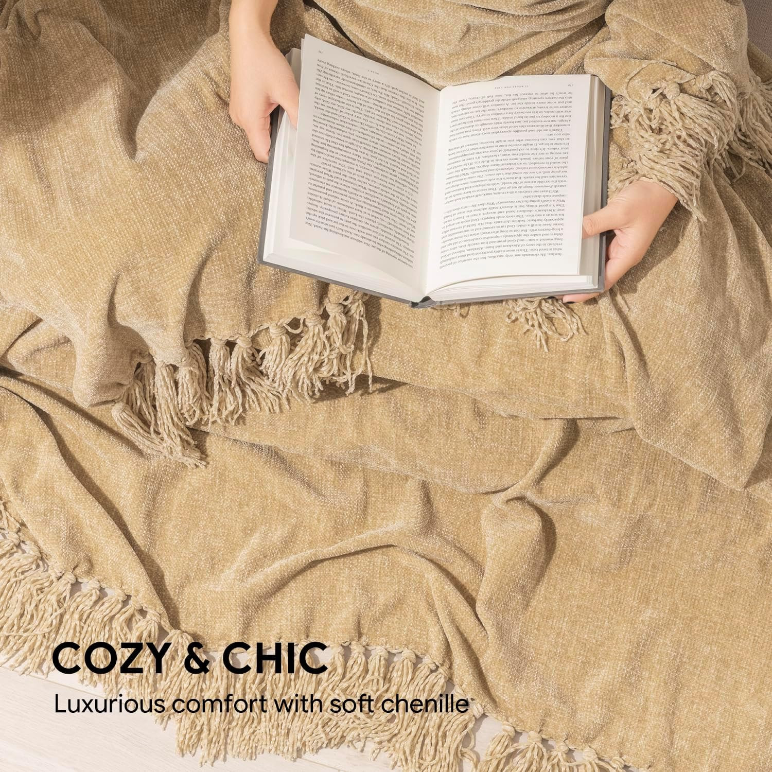 RECYCO Throw Blanket Soft Cozy Chenille Throw Blanket with Fringe Tassel for Couch Sofa Chair Bed... | Amazon (US)