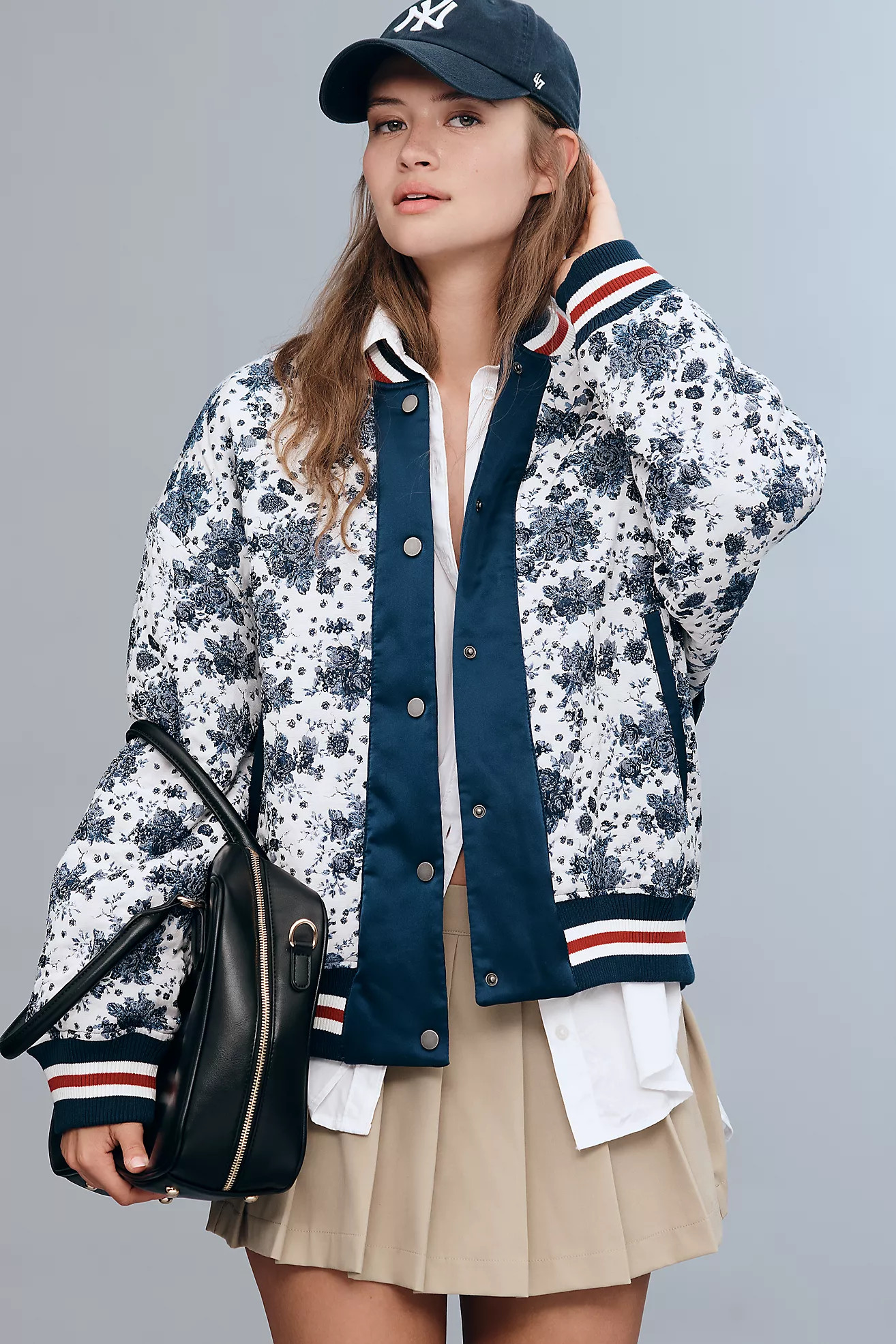 Maeve Floral Jacquard Bomber Jacket | Anthropologie (US)