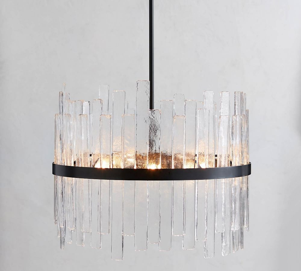 Sander Staggered Glass Round Chandelier | Pottery Barn (US)