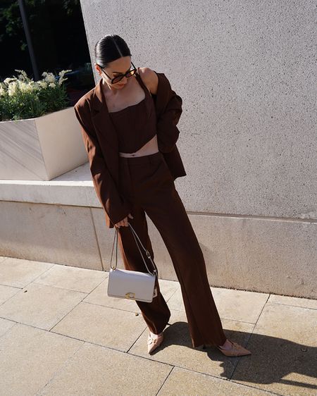 frankie shop brown suit 
house of cb corset 
velvet canyon sunglasses 
coach bandit bag 
15% off mybag online using code HANNI15 
autumn style
autumn outfit ideas 

#LTKstyletip #LTKeurope #LTKSeasonal