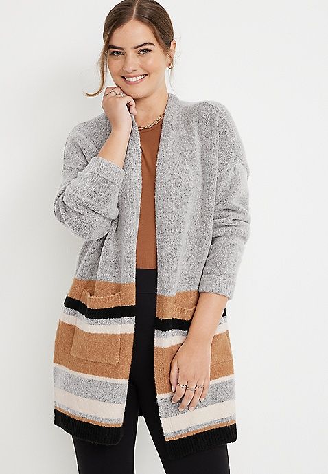 Striped Oversized Cardigan | Maurices