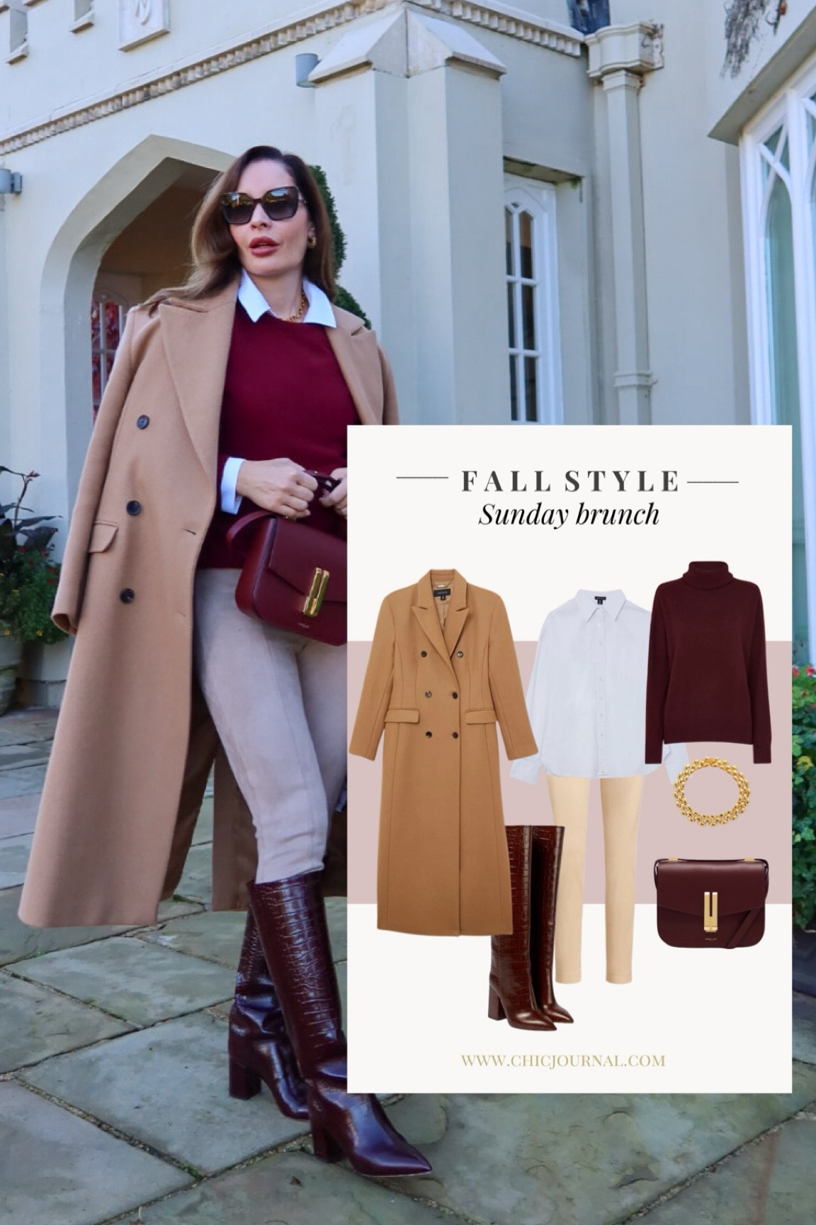 Perfect outfit for Autumn Sunday brunch with knee high burgundy boots, leggings, burgundy cashmere jumper and timeless beige coat #kneehighboots #autumnfashion #autumnoutfits

#LTKOver40 #LTKSeasonal #LTKWorkwear