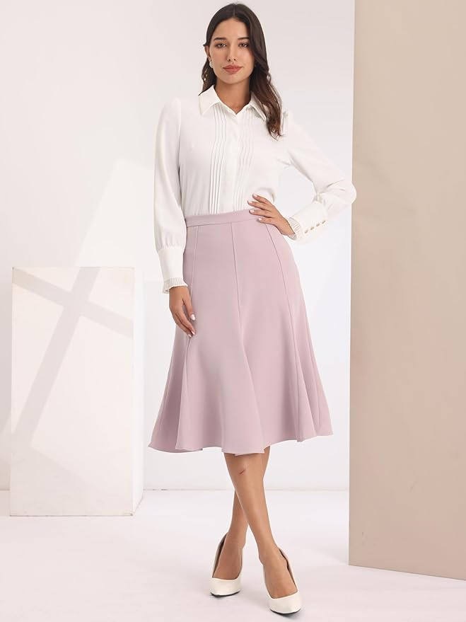 Hobemty Women's A-Line Mermaid Skirt High Waist Elegant Midi Fishtail Skirt | Amazon (US)