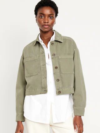 Cropped Utility Jacket for Women | Old Navy (US)