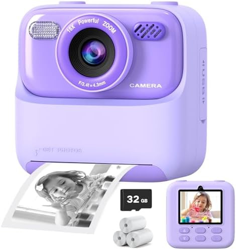 Kids Instant Digital Cameras for Boys and Girls, 1080P HD Dual-Lens Selfie Digital Camera with Pr... | Amazon (US)