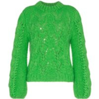 Ganni green Julliard wool mohair-blend jumper | Farfetch EU