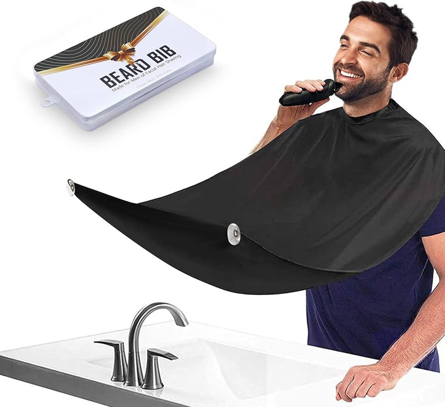 Beard Bib Apron for Men, Christmas Gift Beard Trimming Catcher Bib for Shaving & Hair Clippings, Wat | Amazon (US)