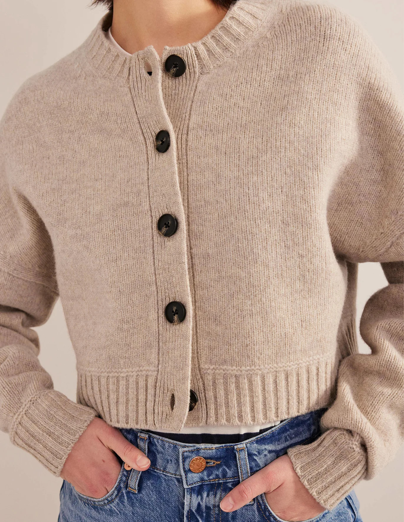 Brushed Wool Cropped Cardigan | Boden (US)
