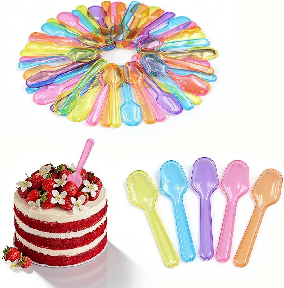 200pcs Mini Tasting Spoons 5 Colors of Plastic Little Spoons for Desserts,Ice Cream,Jelly&Yogurt,... | Amazon (US)