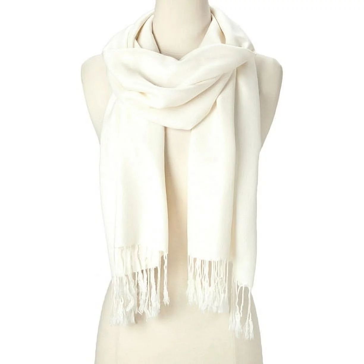 Cream Solid Scarfs for Women Fashion Warm Neck Womens Winter Scarves Pashmina Silk Scarf Wrap wit... | Walmart (US)