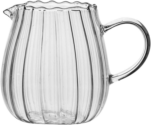 Ochine Elegant Wave Shaped Clear Crystal Glass Creamer Coffee Milk Creamer Pitcher Serving Pitche... | Amazon (US)