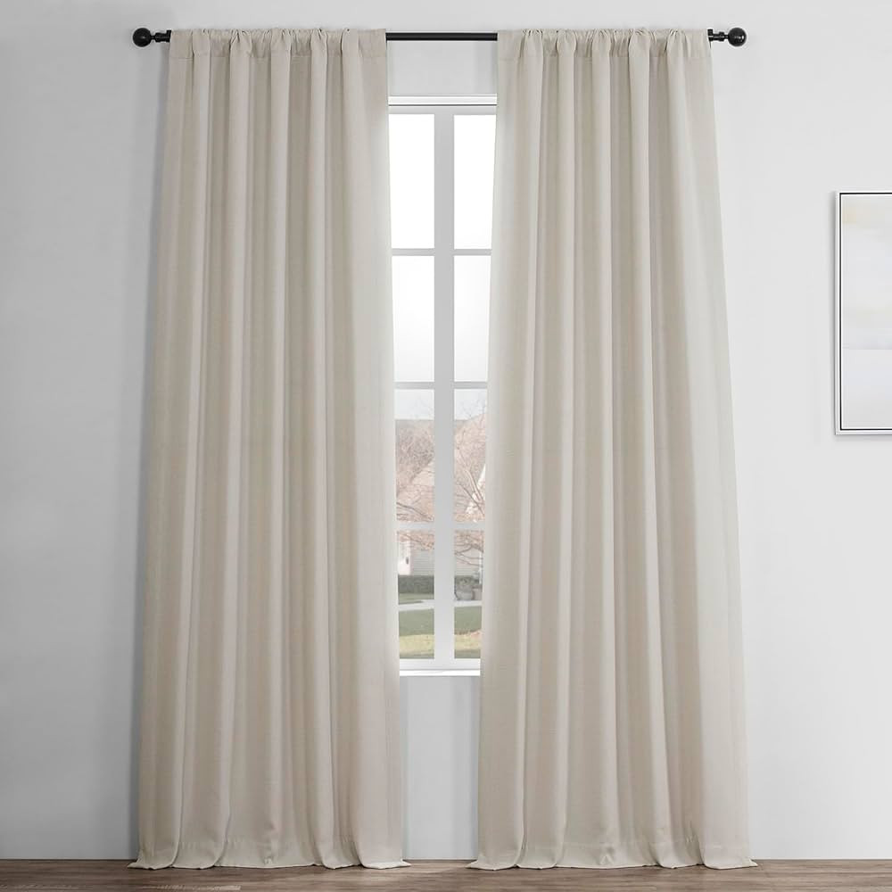 HPD Half Price Drapes Faux Linen Textured Room Darkening Curtains for Bedroom 96 Inches Long (1 P... | Amazon (US)