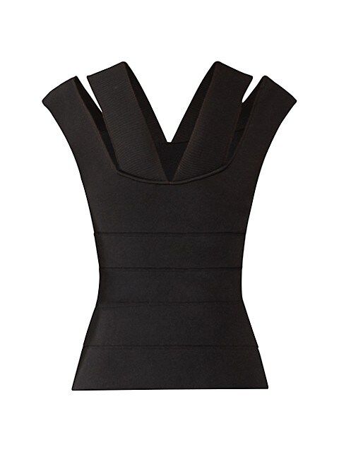 Cut Out V Neck Cap Sleeve Top | Saks Fifth Avenue
