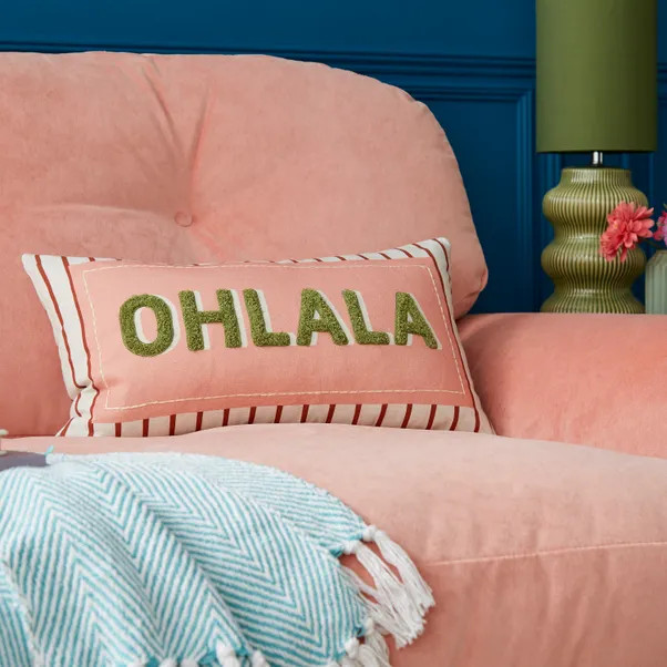Oh La La Cotton Rectangle Cushion | Dunelm