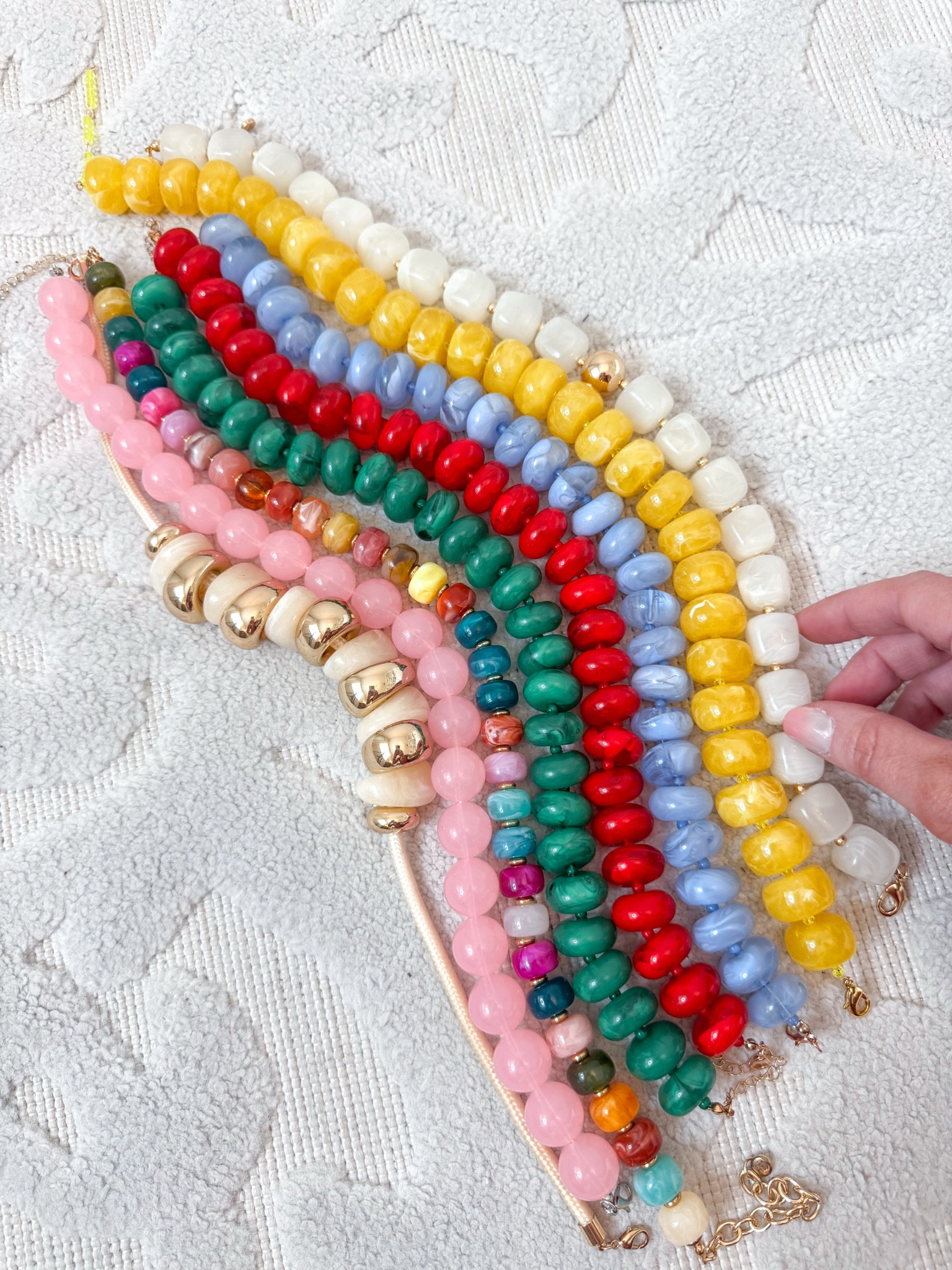 Amazon - vacation - hit or miss? Chunky Beaded Necklace - 13 colors. Time and Tru Goldtone Cord Cream Swirl Resin Bead Necklace.

#LTKOver40 #LTKSeasonal #LTKTravel