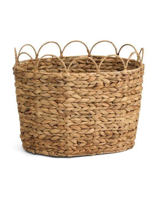 16in Oval Tapered Basket With Scallop Trim | TJ Maxx