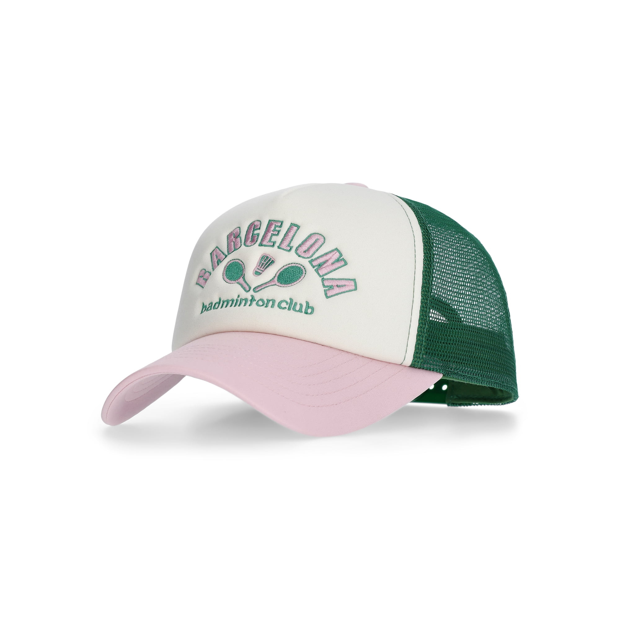 No Boundaries Embroidered Graphic Trucker Hat, Women's, Pink | Walmart (US)