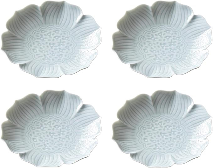 Gaolinci Zen Ceramic Plate, 5 Inches Lotus Shaped Appetizer Plates, Dessert Plate, Nut Plate (Set... | Amazon (US)