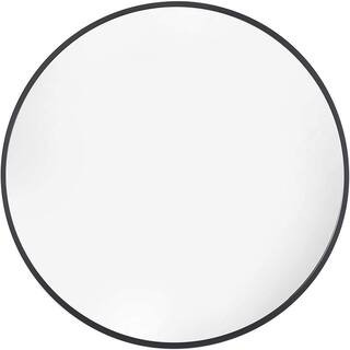 36 in. W x 36 in. H Large Round Mirror with Black Aluminum Frame | The Home Depot
