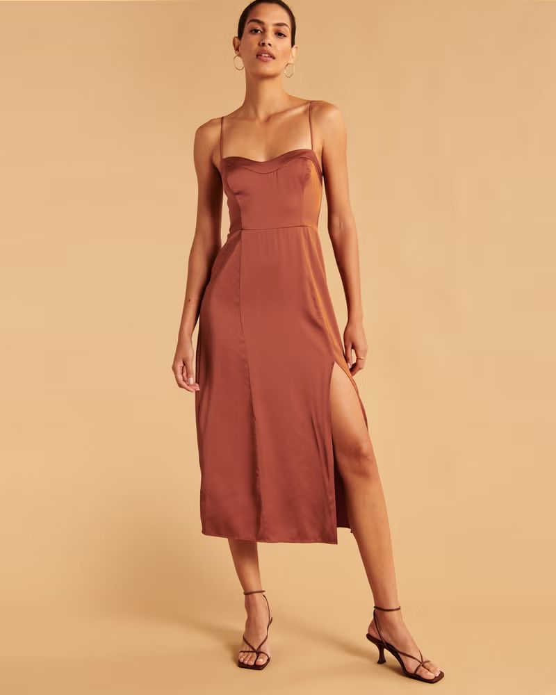 Women's High-Slit Midi Dress | Women's Dresses & Jumpsuits | Abercrombie.com | Abercrombie & Fitch (US)