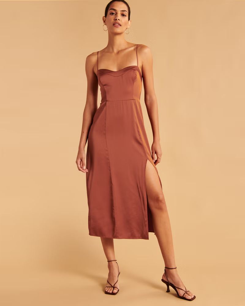 High-Slit Midi Dress | Abercrombie & Fitch (US)