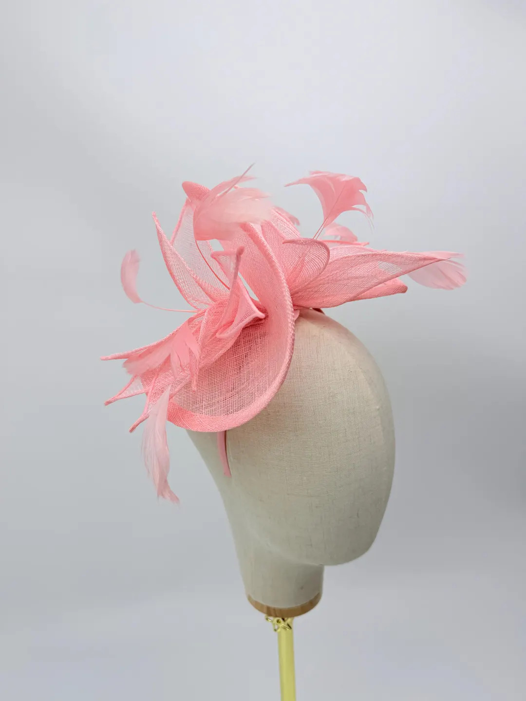 New Light Pink Fascinator Hat Headband with Feathers Royal Ascot Kentucky Derby Weddings Hat | Etsy (Global)