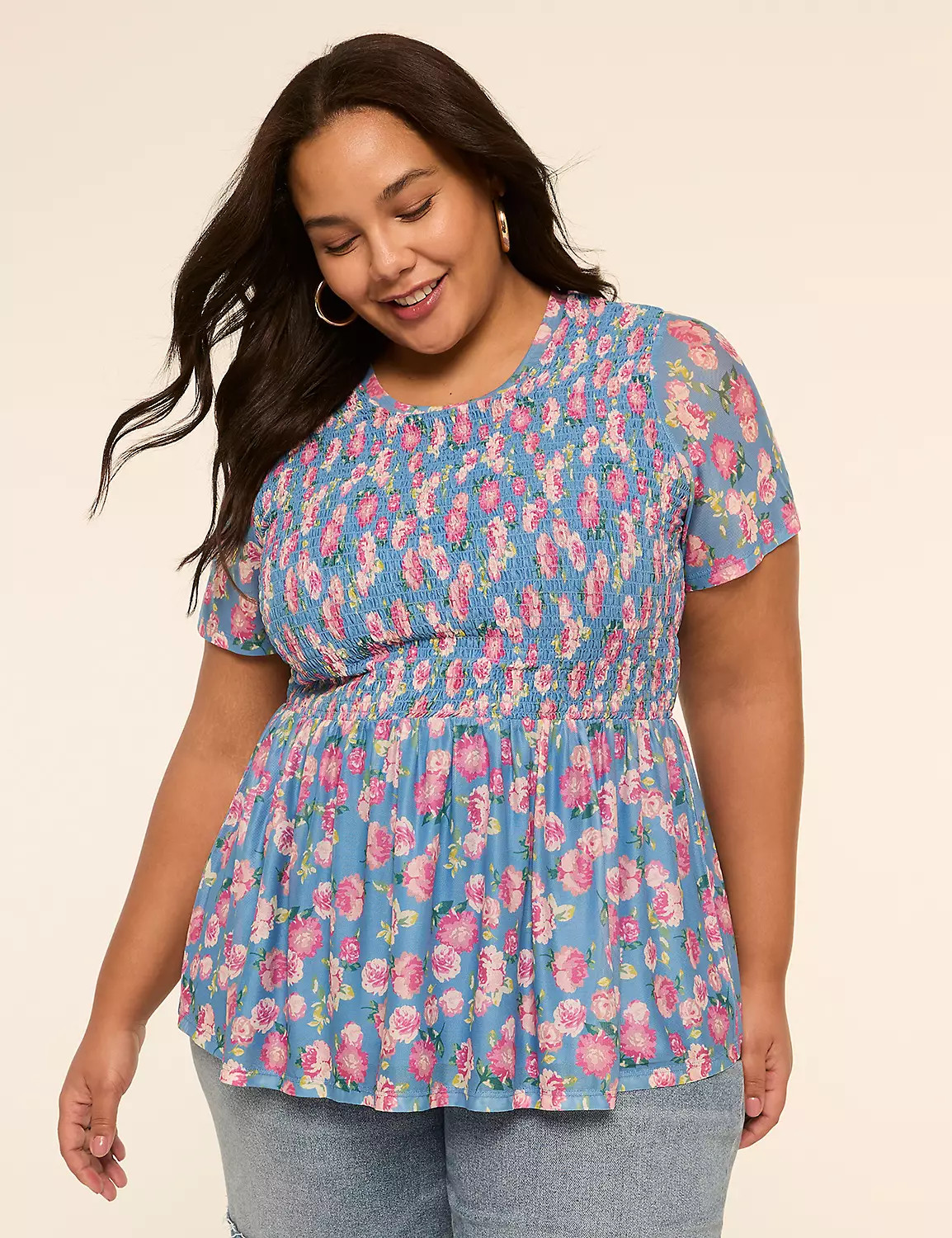 Short-Sleeve Peplum Top | Lane Bryant (US)
