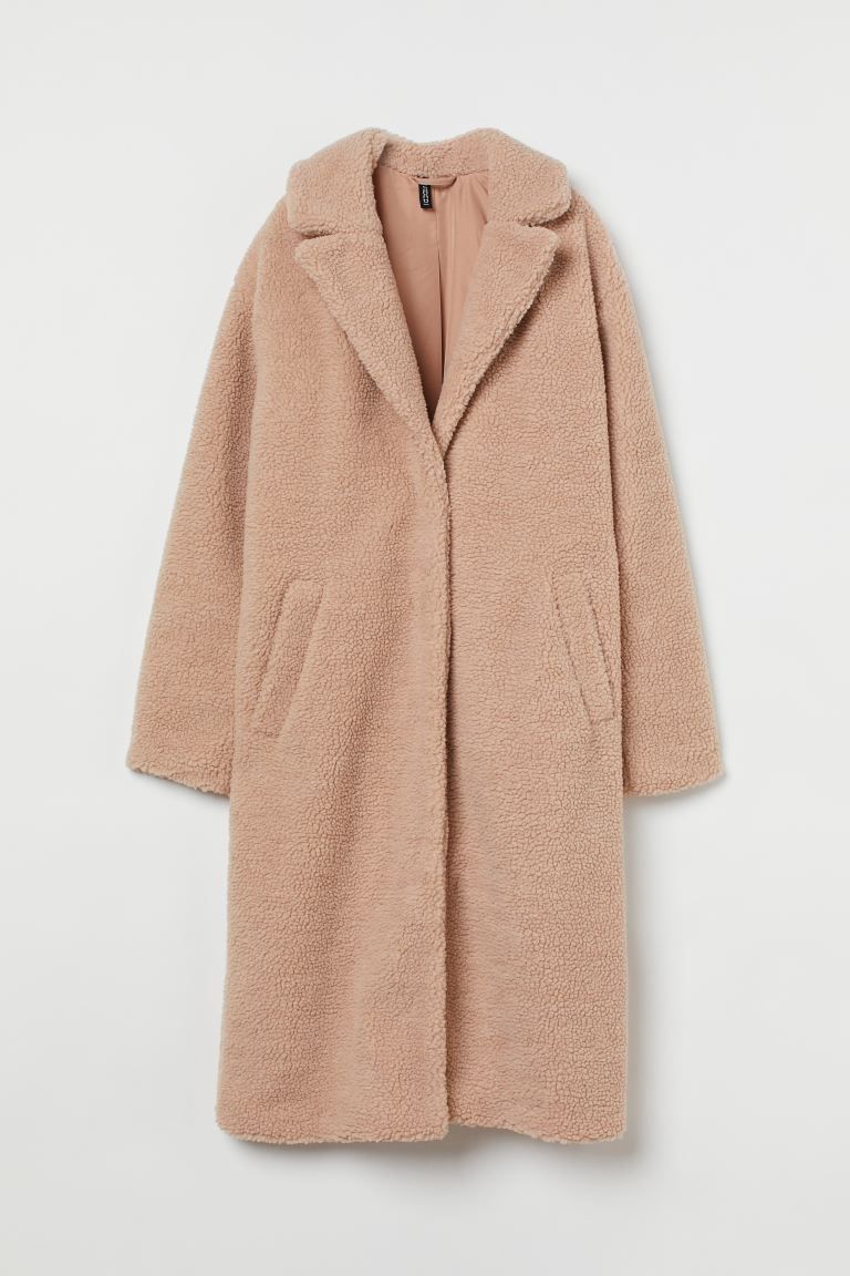 Long Faux Shearling Teddy Bear Coat | H&M (US + CA)